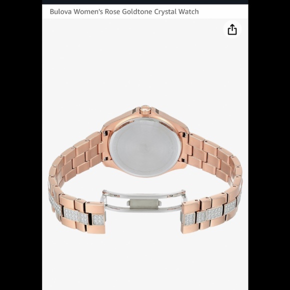Bulova Rose Gold Tone w Crystal Watch - Picture 11 of 11